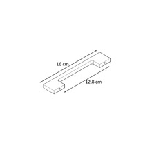 Mâner din lemn cu dimensiunile de 16 cm și 12,8 cm