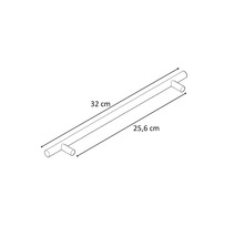Desen tehnic al unui mâner de mobilier cu dimensiunile de 32 cm și 25,6 cm