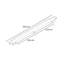 Desen al unui profil de 39,6 centimetri lungime cu două laturi de 15,6 centimetri lungime