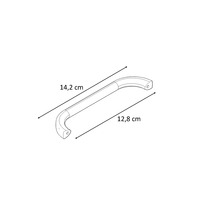 Desen al unui mâner de mobilier cu dimensiunile de 14,2 cm și 12,8 cm