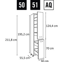 Desen tehnic al unui dulap cu dimensiuni.