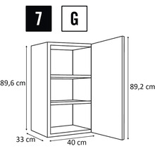 Dulap cu ușă și trei compartimente, dimensiuni 89,6 x 40 x 33 cm