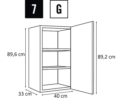 Dulap cu ușă și trei compartimente, dimensiuni 89,6 x 40 x 33 cm