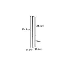 Desen tehnic al unui panou cu dimensiunile de 194,4 cm înălțime, 14,6 cm lățime și 1,6 cm adâncime