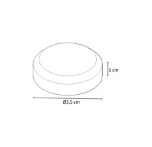 Desen cu un capac de acoperire cu diametrul de 3,5 cm și înălțimea de 1 cm
