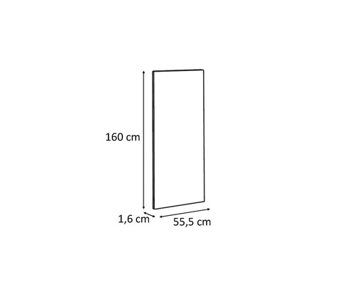 Dimensiunile unui produs: 160 cm înălțime, 55,5 cm lățime și 1,6 cm adâncime