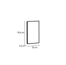 Ușă dulap cu dimensiunile de 70,4 cm înălțime, 33 cm lățime și 1,6 cm adâncime