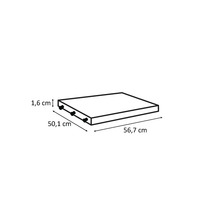 Schiță a unei plăci cu dimensiunile 1,6 x 50,1 x 56,7 cm