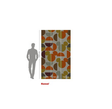 Logo Komar. Fototapet cu forme geometrice și indicații de dimensiuni.