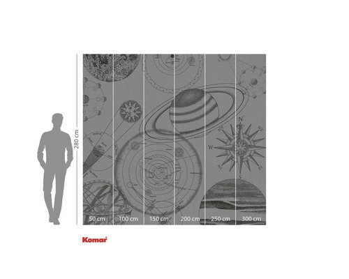 Tapet cu reprezentarea sistemului solar și elemente nautice
