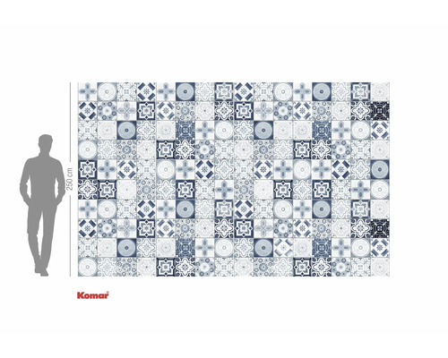 Fototapet cu model de faianță în stil vintage, înălțime 250 cm