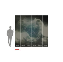 Tapetă foto cu motiv cu lună și indicații de dimensiune.