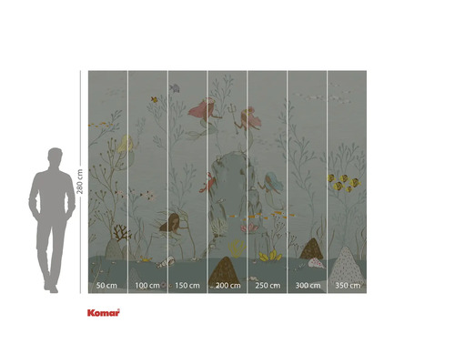 Fototapet cu sirene și motive subacvatice, inclusiv indicații de dimensiuni