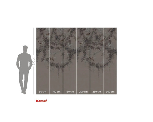 Fototapet cu model floral și indicații de dimensiuni