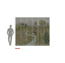 Fototapet cu animale sălbatice, copaci și munți