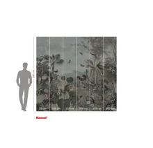 Fototapet cu motiv de junglă și animale precum lei, zebre și păsări