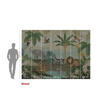 Fototapet cu motiv cu animale din junglă ca decor de perete