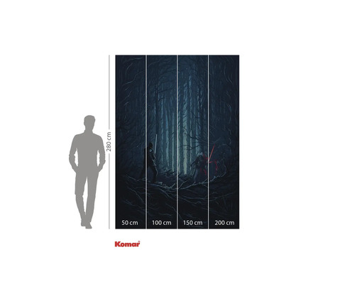 Fototapet cu motiv Star Wars, scenă în pădure, 280 cm înălțime