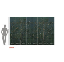 Fototapet cu motiv de păsări și plante și indicații de dimensiune