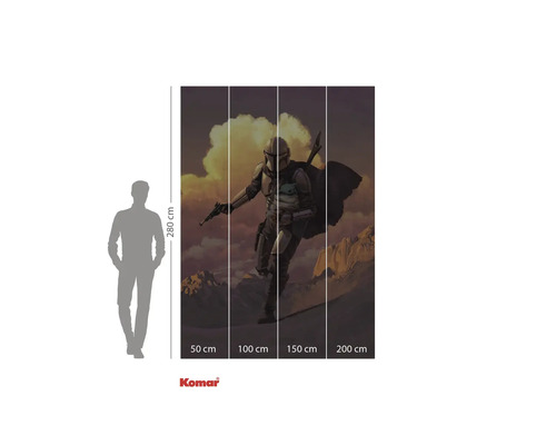 Tapet foto Komar cu Mandalorian și copil, 280 x 200 centimetri