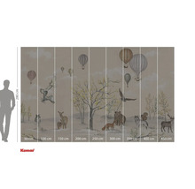 Fototapet cu animale sălbatice și baloane cu aer cald