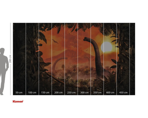 Fototapet cu motiv dinozaur și junglă