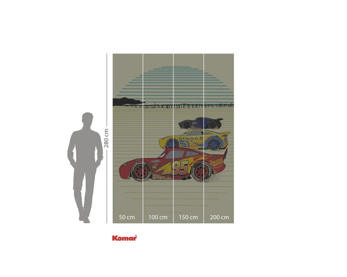 Tapet foto Komar Cars cu motiv auto și indicații de dimensiuni