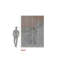 Pictură murală Komar cu un motiv cu Regina Elsa a Gheții, formată din patru părți, cu o înălțime de 280 de centimetri.