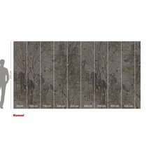 Fototapet cu motiv forestier și ilustrație cu cai