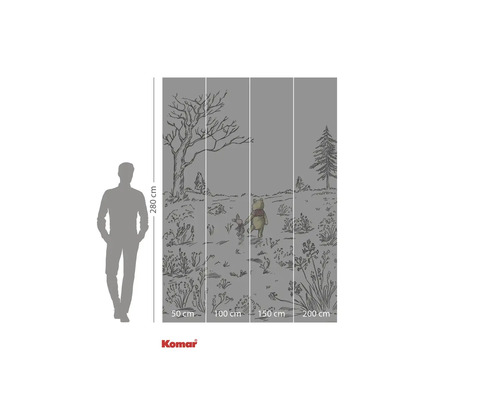 Fototapet cu design Winnie the Pooh și Purceluș și specificații de dimensiuni