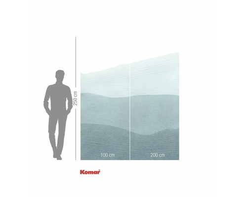 Fototapet Komar cu model de valuri și indicații de dimensiuni