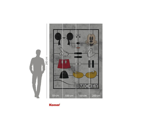 Fototapet Komar Mickey Mouse cu dimensiunile 280 x 200 centimetri