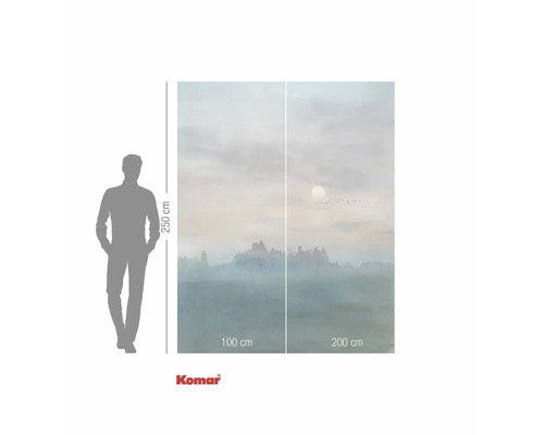 Fototapet Komar cu motiv peisagistic și indicații de dimensiune