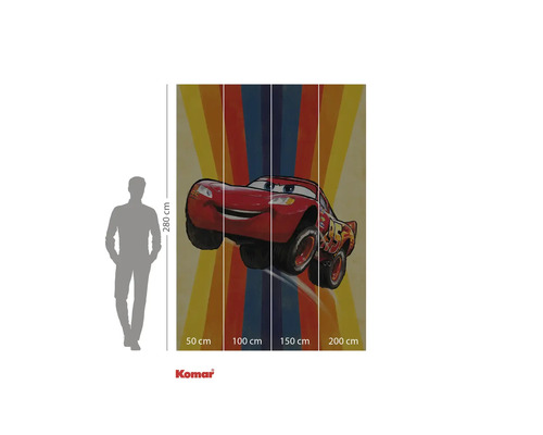 Fototapet Komar Cars Lightning McQueen, aproximativ 280 cm înălțime și 200 cm lățime