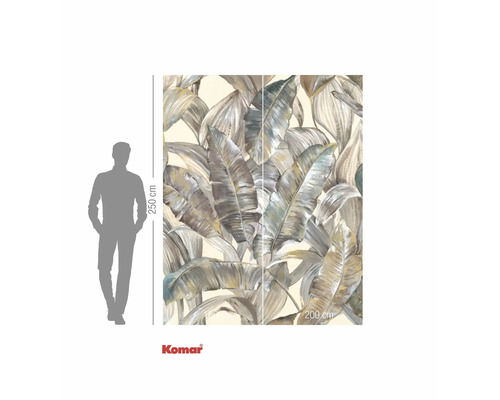 Tapet foto Komar cu motiv de frunze tropicale, 250 cm înălțime și 200 cm lățime