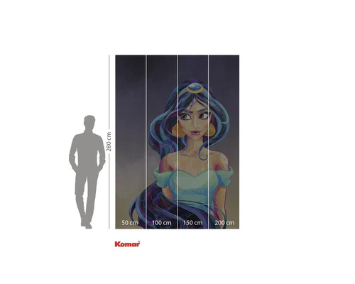 Tapet Komar Jasmine din material netesut, din 4 piese, cu o ilustrație a prințesei Disney Jasmine.
