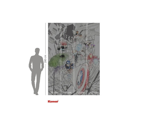 Fototapet Komar Marvel Avengers Comic, 280 x 200 centimetri