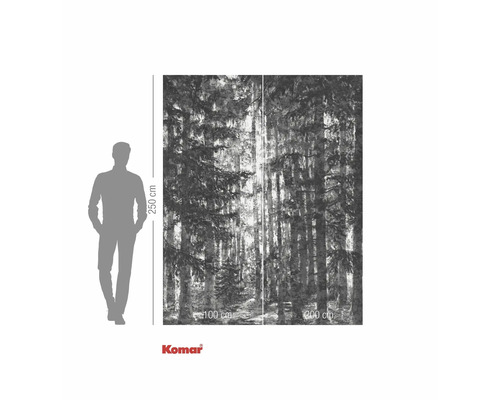 Fototapet cu motiv forestier și indicații de dimensiuni