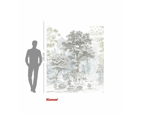 Fototapet cu motiv de pădure și indicație de înălțime de 250 cm