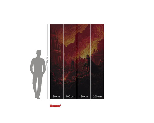 Tapet foto Komar Star Wars cu trupe pe fundal roșu, 280 pe 200 centimetri