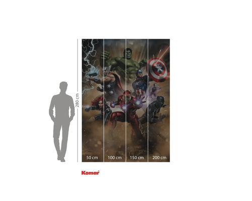 Fototapet Komar Marvel Avengers cu dimensiunile de 280 pe 200 cm