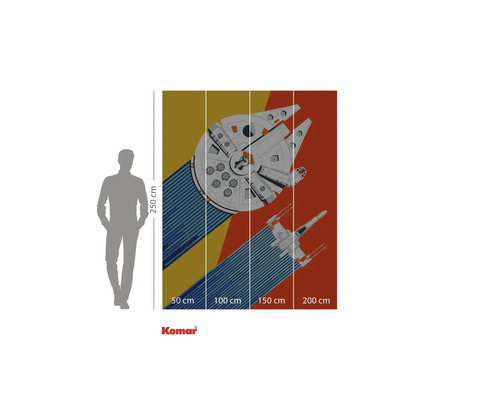 Tapetă foto din mai multe piese cu ilustrație cu nave spațiale din Star Wars