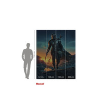 Tapetă foto din patru părți cu motiv Mandalorian și indicații de dimensiune