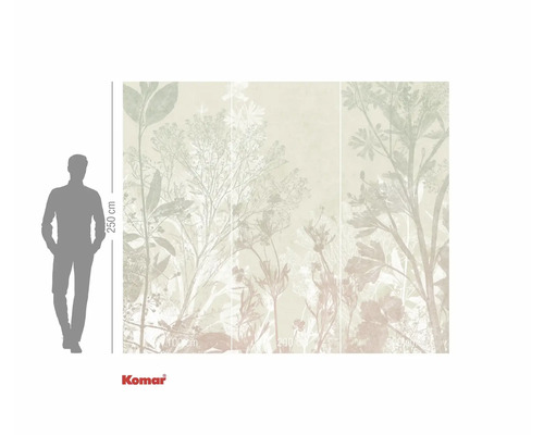 Fototapet Komar cu motive vegetale, 250 cm înălțime