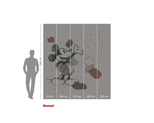 Fototapet cu motiv Mickey Mouse și indicații de dimensiune