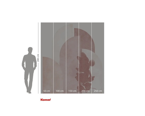 Tapetă foto cu motiv Mickey Mouse și indicații de dimensiune.