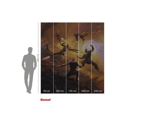 Pictură murală Avengers cu dimensiunile de 280 pe 350 de centimetri