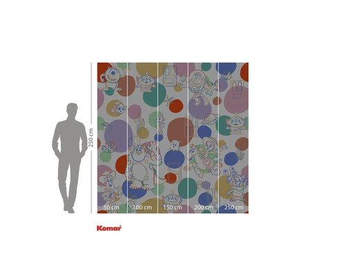 Fototapet Komar cu motive Toy Story și puncte colorate