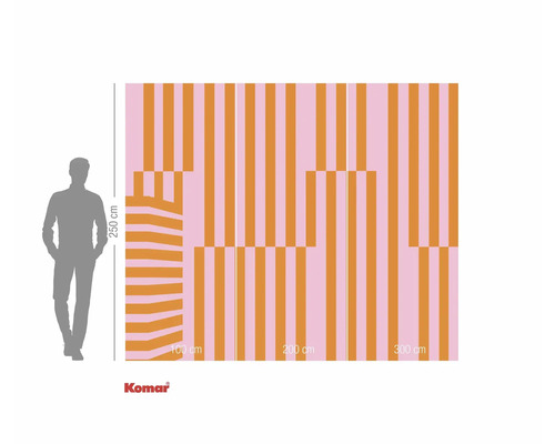 Dimensiunile fototapetului cu model în dungi și indicații de dimensiune