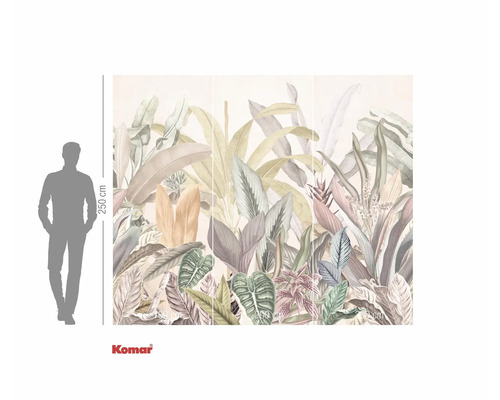 Logo Komar. Fototapet cu motiv de junglă și design vegetal cu o înălțime de 250 de centimetri.